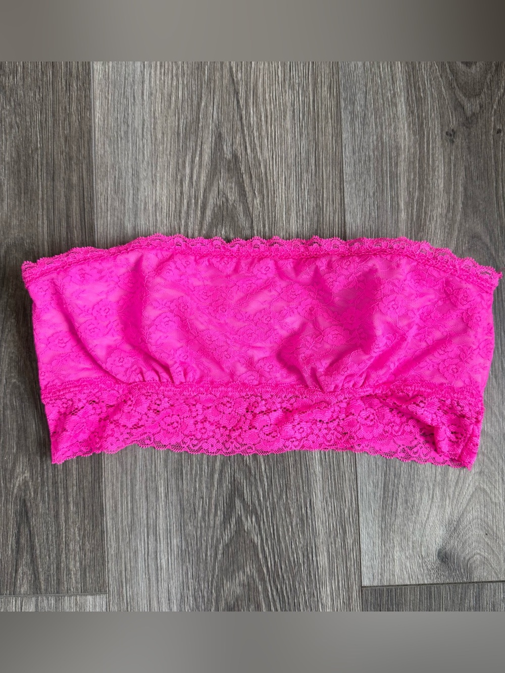Hot Pink Lace Bandeau Bralette Victoria's Secret Pink Size Large